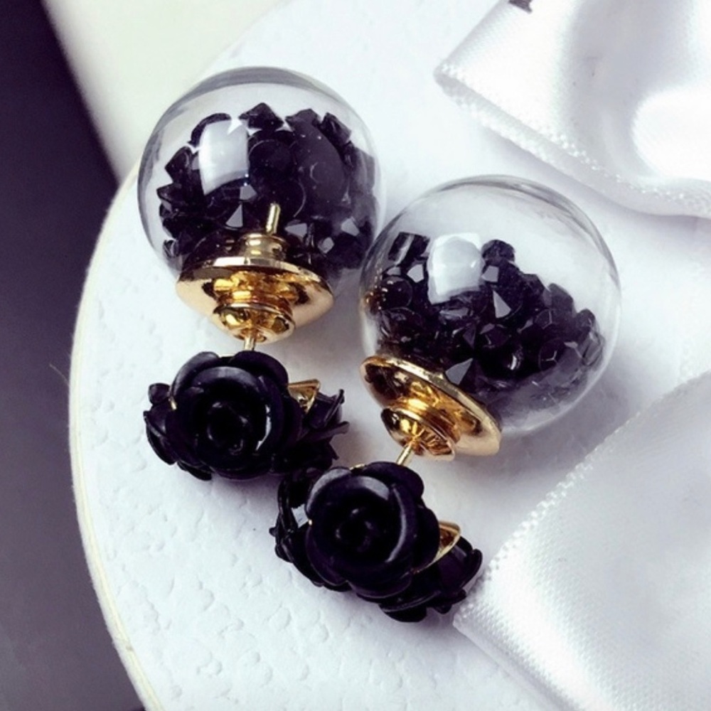 Rose Flower Double Sided Earring